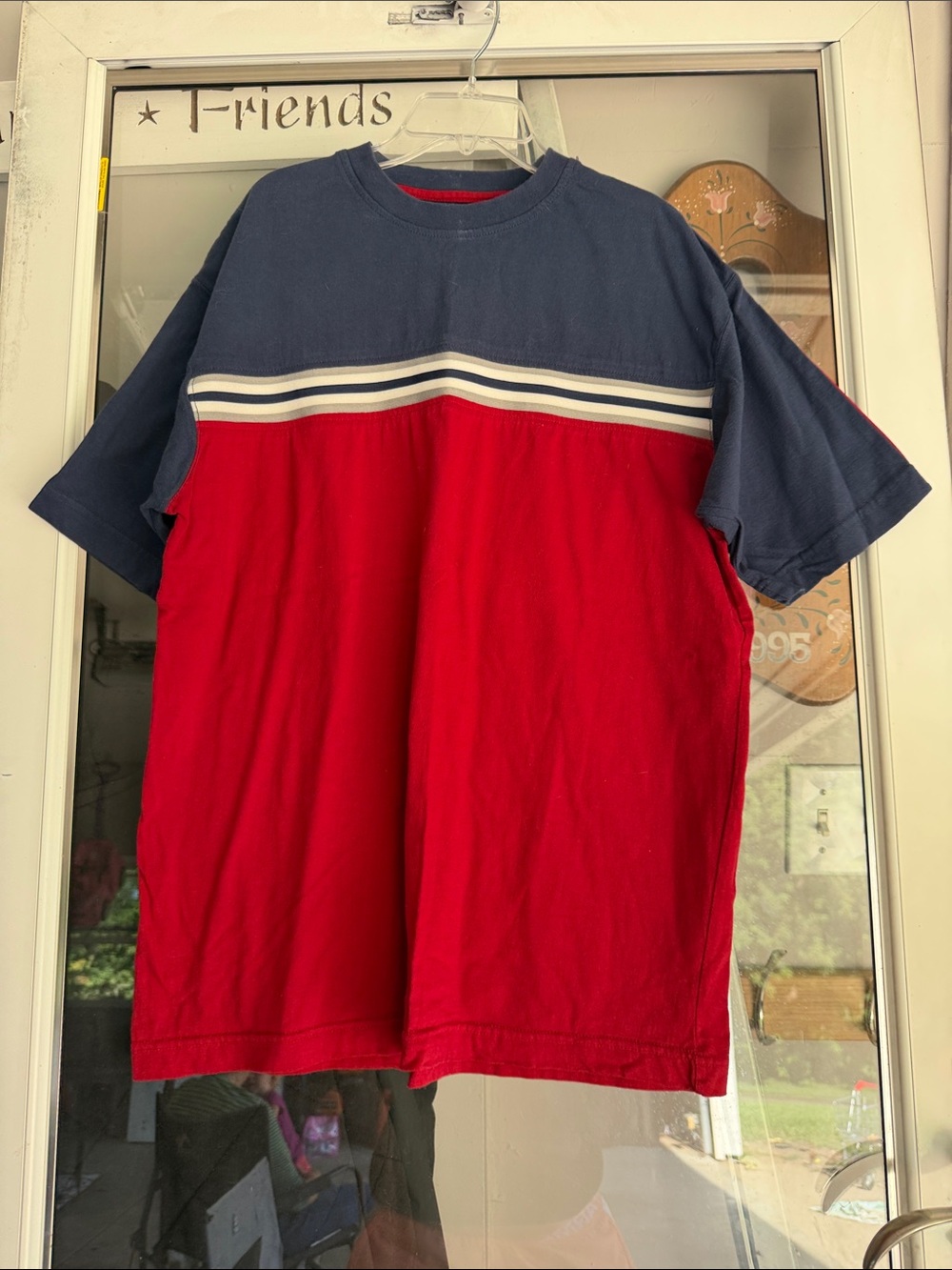Men's Two-Tone Crewneck T-Shirt — Navy and Red